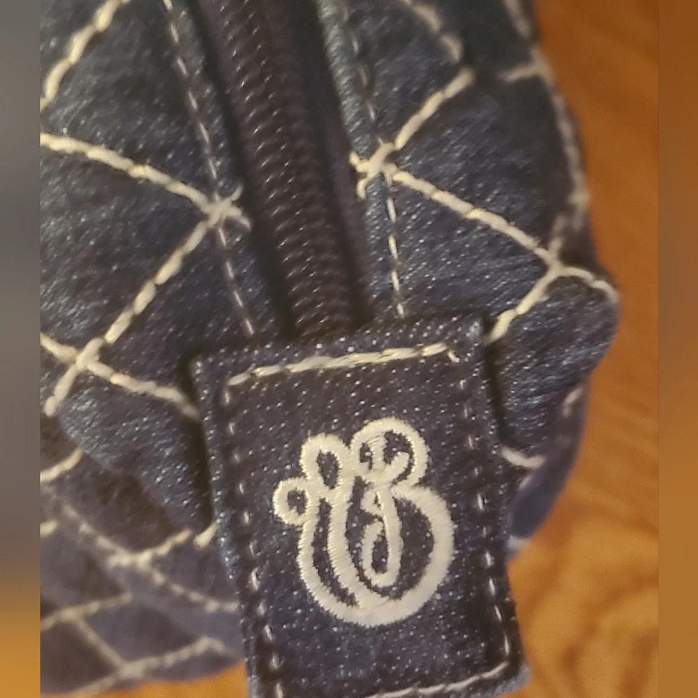 Vera Bradley Blue Denim Quilted Stitched Shoulder Bag